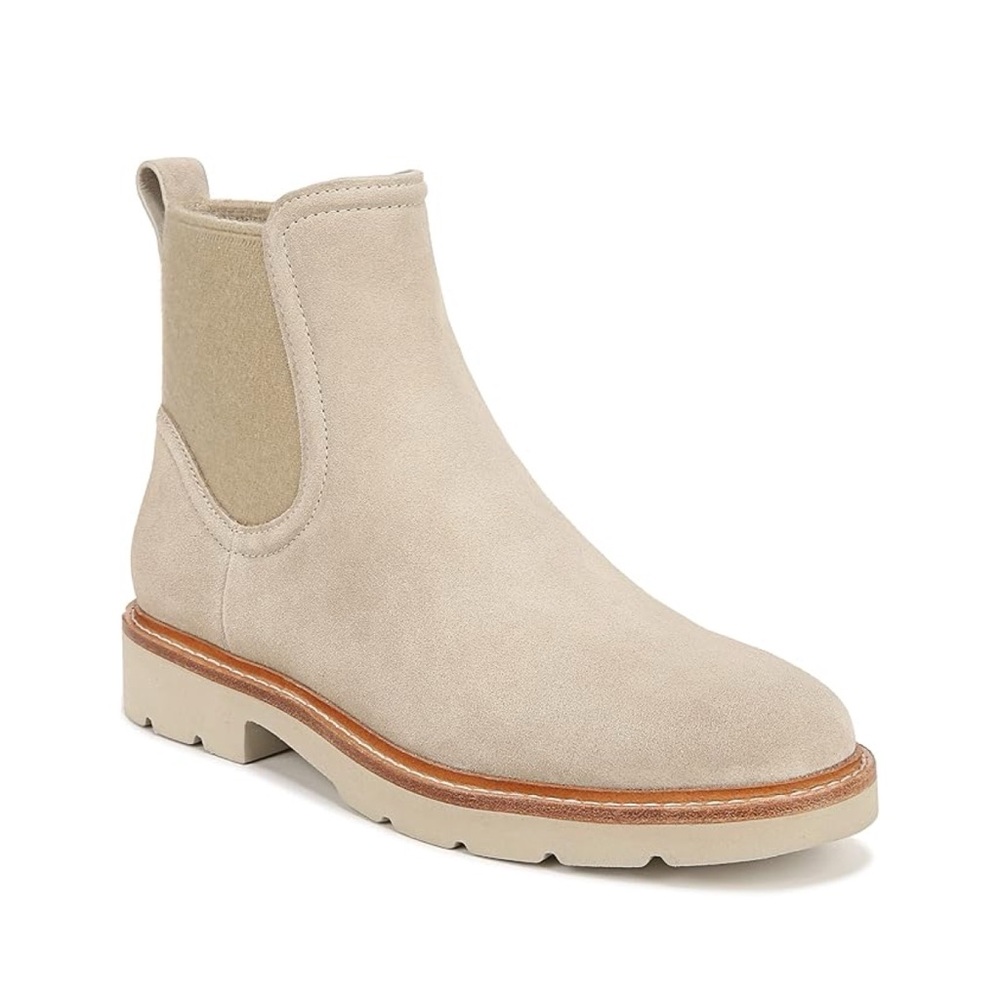 New Vince Rue Suede Chelsea Ankle Boots Water Repellent Cobblestone Sz US 9.5